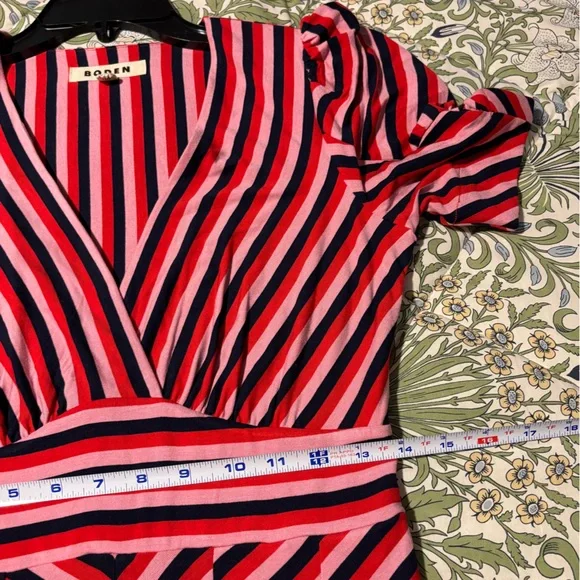 Boden Kristen Stripe A-Line V-Neck Midi Dress - Picture 12 of 16